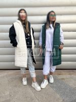پافر دورو مموری ضخیم کاپشنی بلند سفید سبز