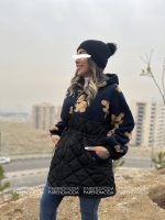 کاپشن امبردی ترکیبی تدی خارجی مشکی