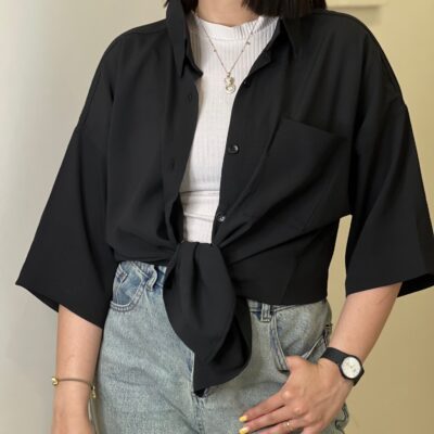 شومیز مشکی گره ای