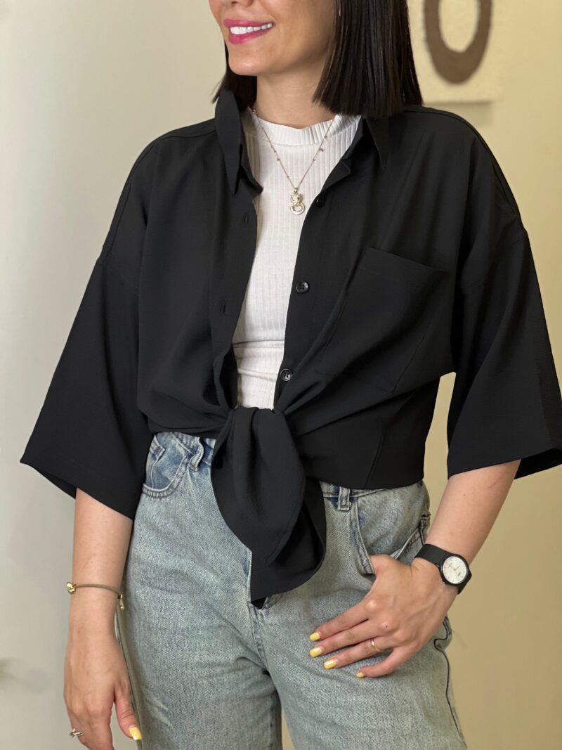 شومیز مشکی گره ای