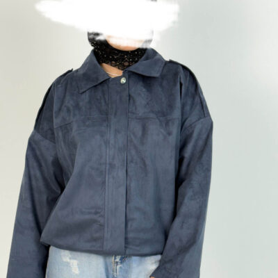 بامبر مخمل سرمه ای